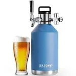 Razorri Stainless Steel Beer Growler, Double-Wall Vacuum Insulated Carbonated Keg with Professional Bar Tap and Pressurized CO2 Regulator