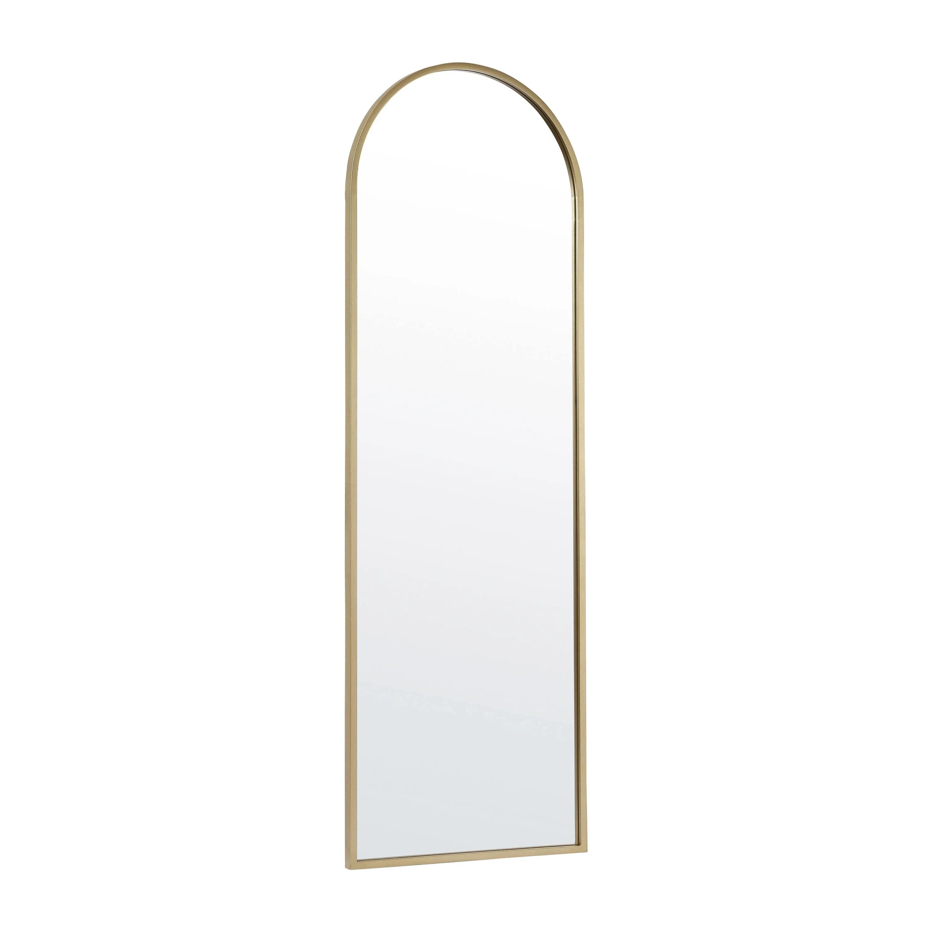 Flash Furniture Mila 22"x65" Arched Metal Framed Wall Mirror for Hallways, Entryways, Dining and Living Rooms, Gold