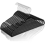 Timmy Hangers 50 Pack Clothes Hangers, 17.5inch Heavy Duty Pants Hangers Space Saving Non Slip Coat Hanger 360o Swivel Hook, Big Black Hanger