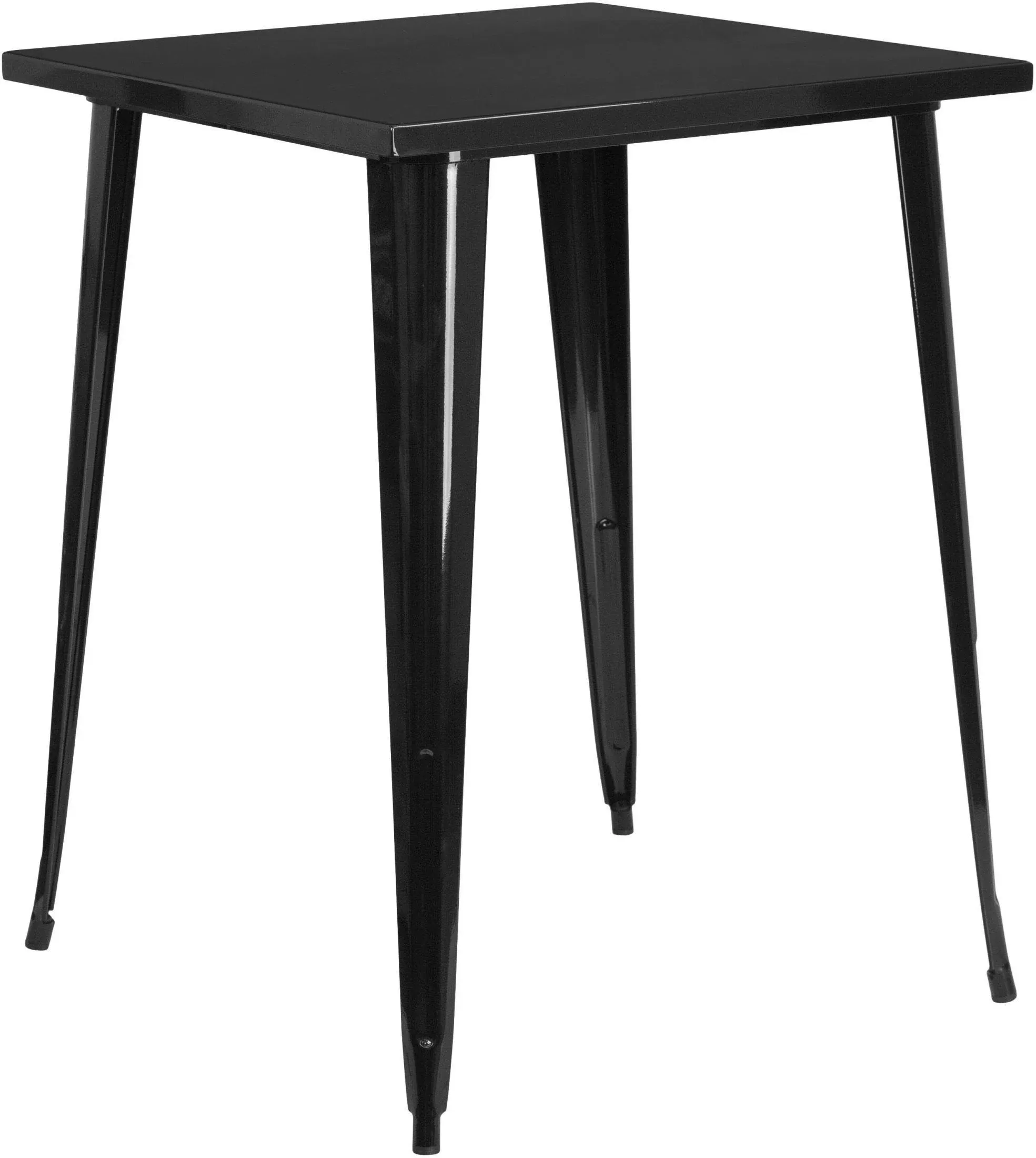 Flash Furniture 31.5" Square Bar Height Black Metal Indoor-Outdoor Table