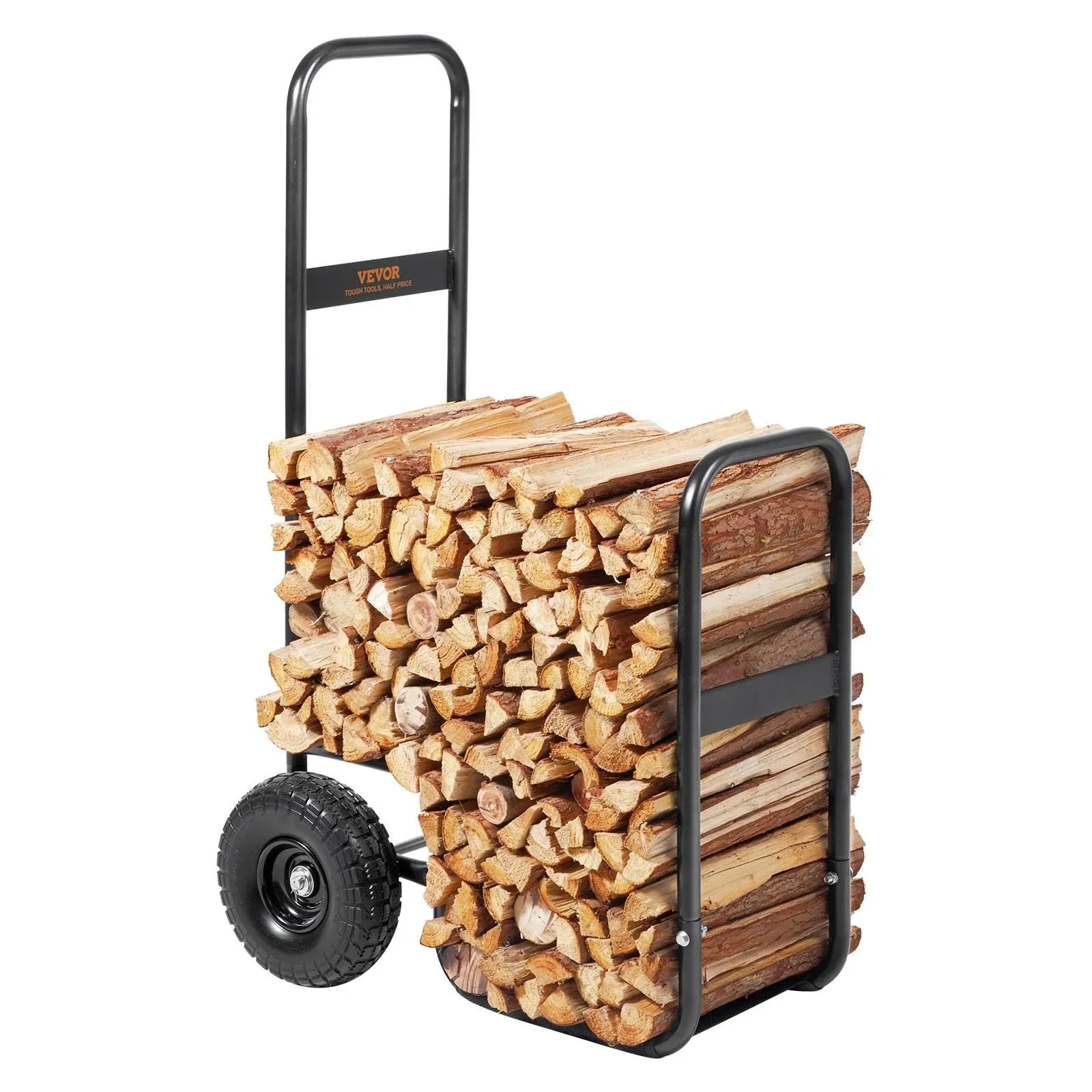 VEVOR Firewood Log Cart Wood Mover Hauler 250 lbs Capacity on PU Wheels Dolly