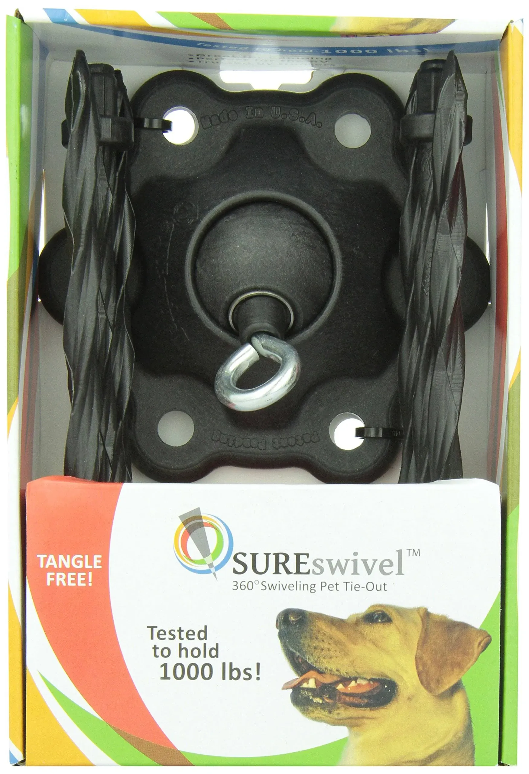 SUREswivel 360 Degree Swiveling Pet Dog Canine Tie-Out USA Up To 1000 Lbs NEW