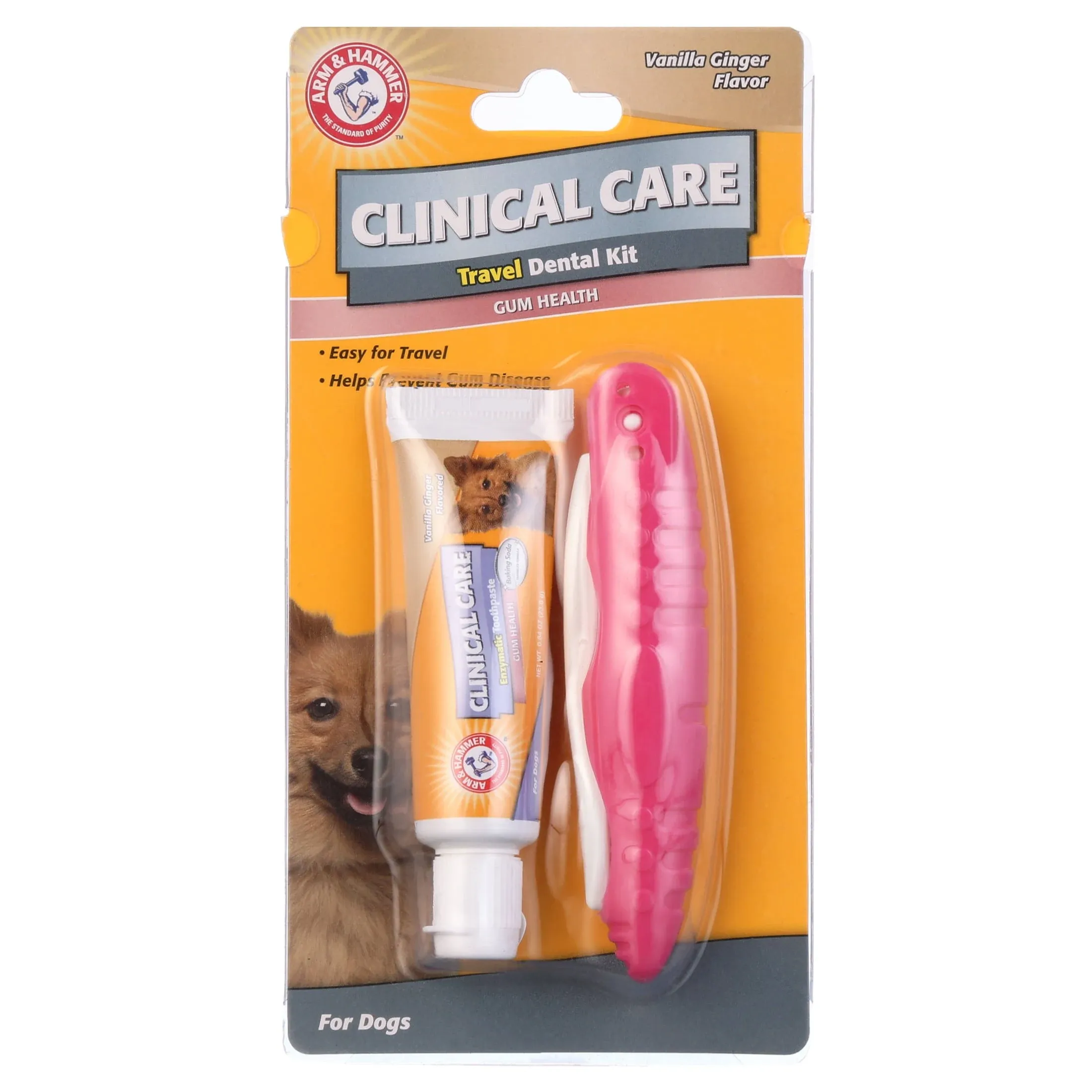 Arm & Hammer Clinical Care Travel Dental Kit for Dogs in Vanilla Ginger Flavor