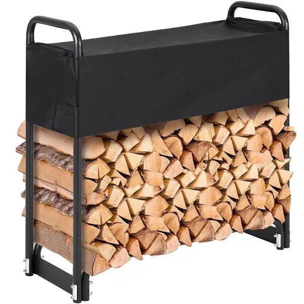 GARVEE Firewood Rack Outdoor, 4FT Firewood Rack with Cover for Fireplace Wood