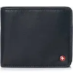 Alpine Swiss RFID Safe Mens Leather Wallet Deluxe Capacity Coin Pocket Bifold