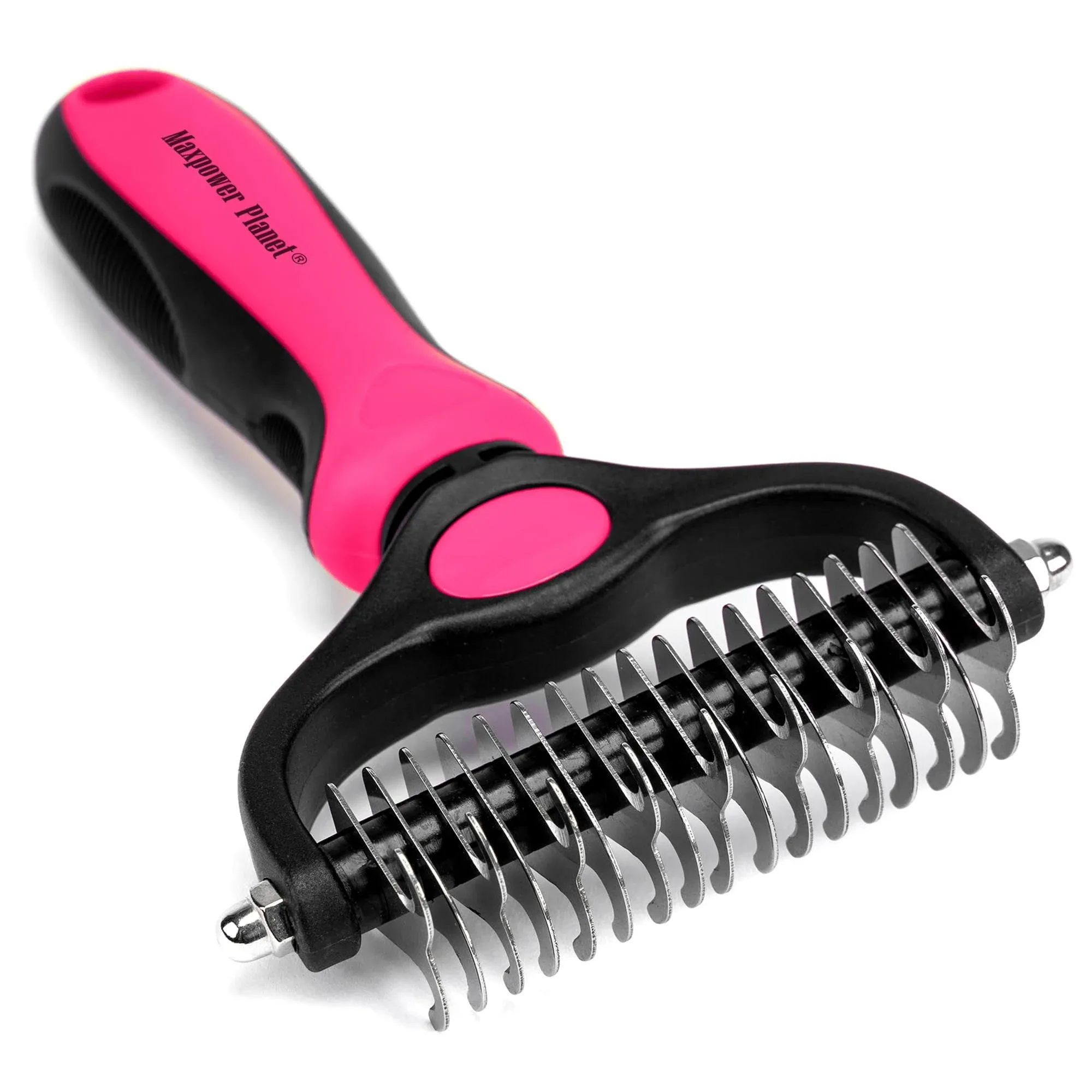 Maxpower Planet Pet Grooming Brush - Double Sided Shedding, Dematting Undercoat ...