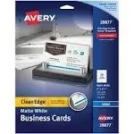 Avery Clean Edge Printable Business Cards with Sure Feed Technology, 2" x 3.5", White, 200 Blank Cards for Inkjet Printers (08871)