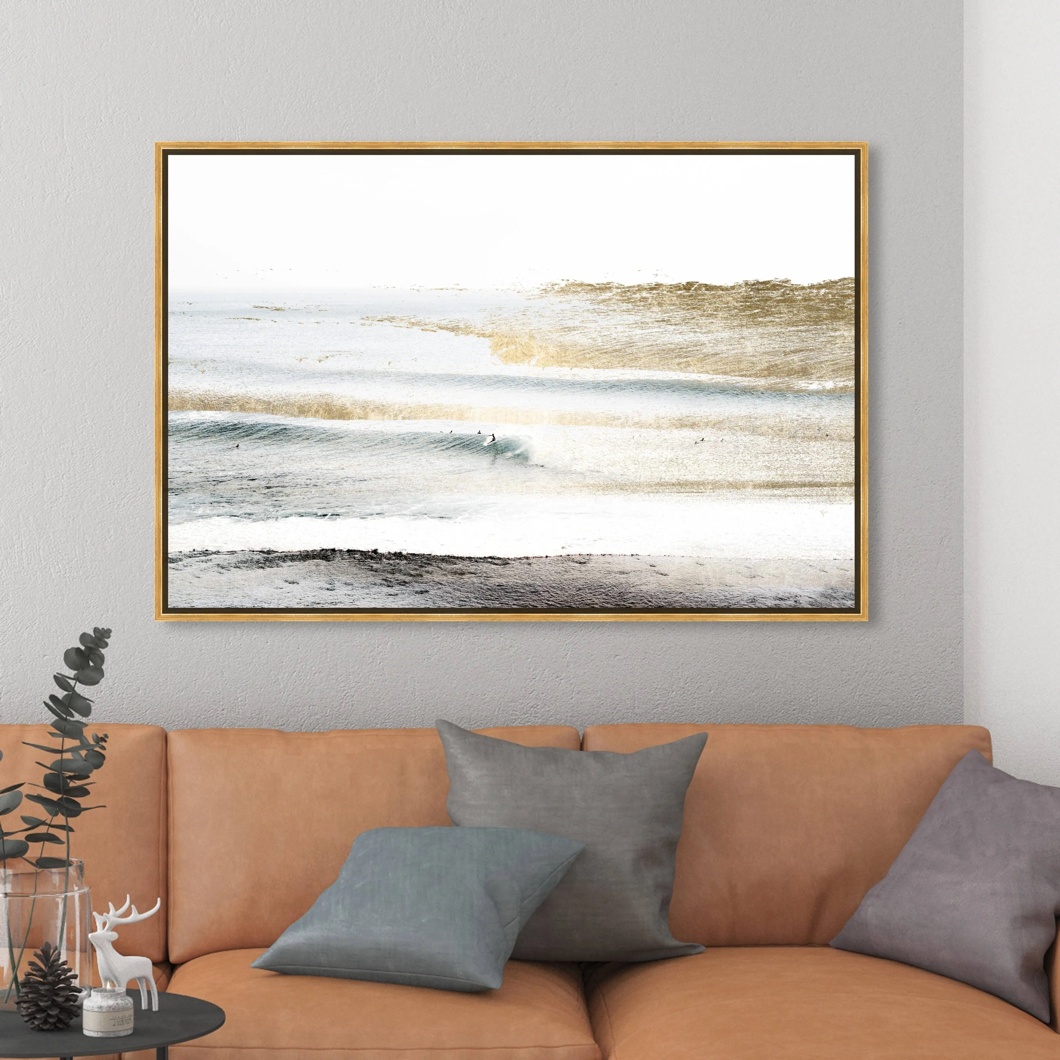 Oliver Gal 'Beach Landscape White' Nautical and Coastal Wall Art Framed Canvas ...