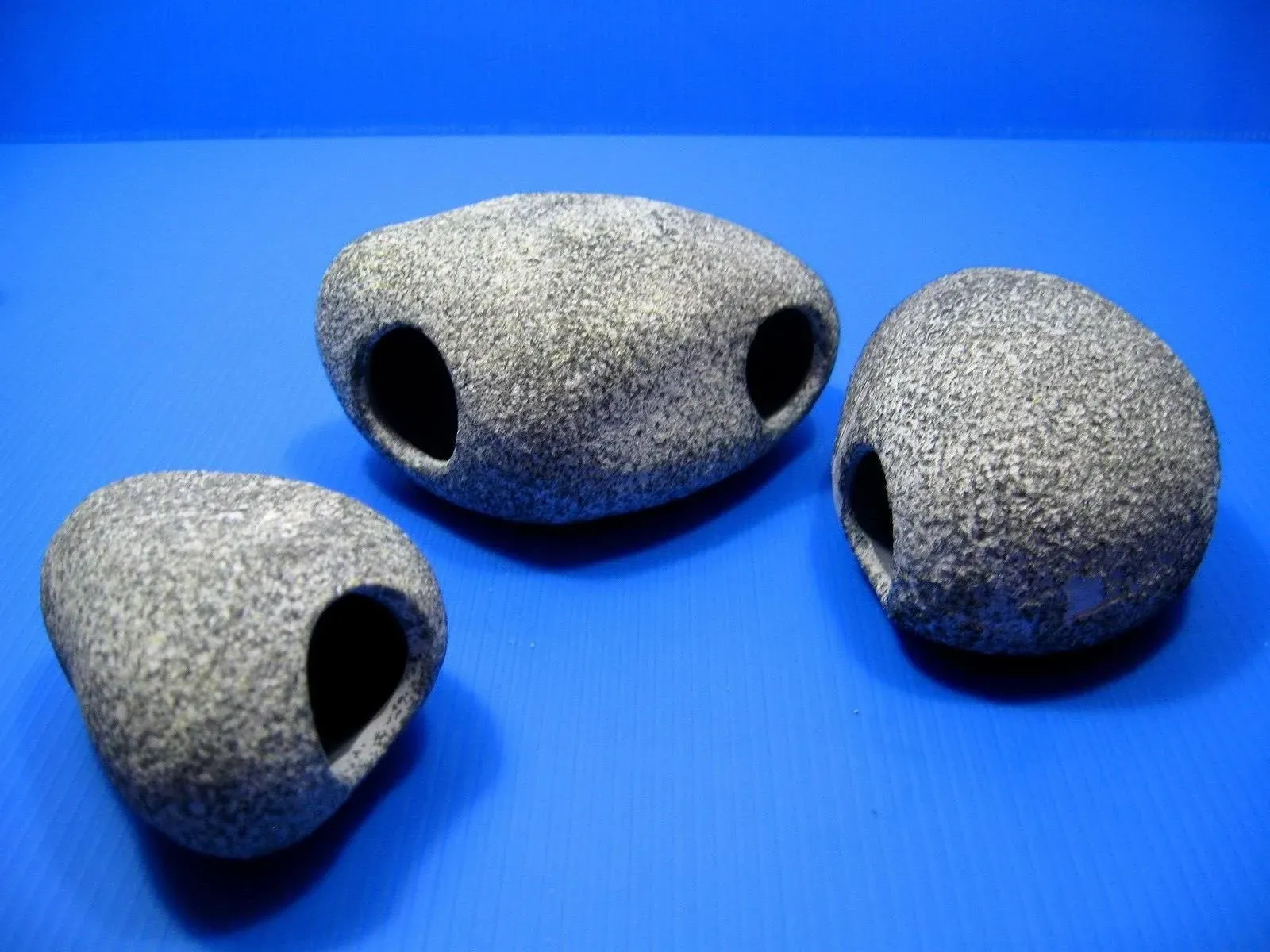 3PC MF Ceramic Aquarium Rock Cave Stones Ornament S/M/L Decoration Fish Tank