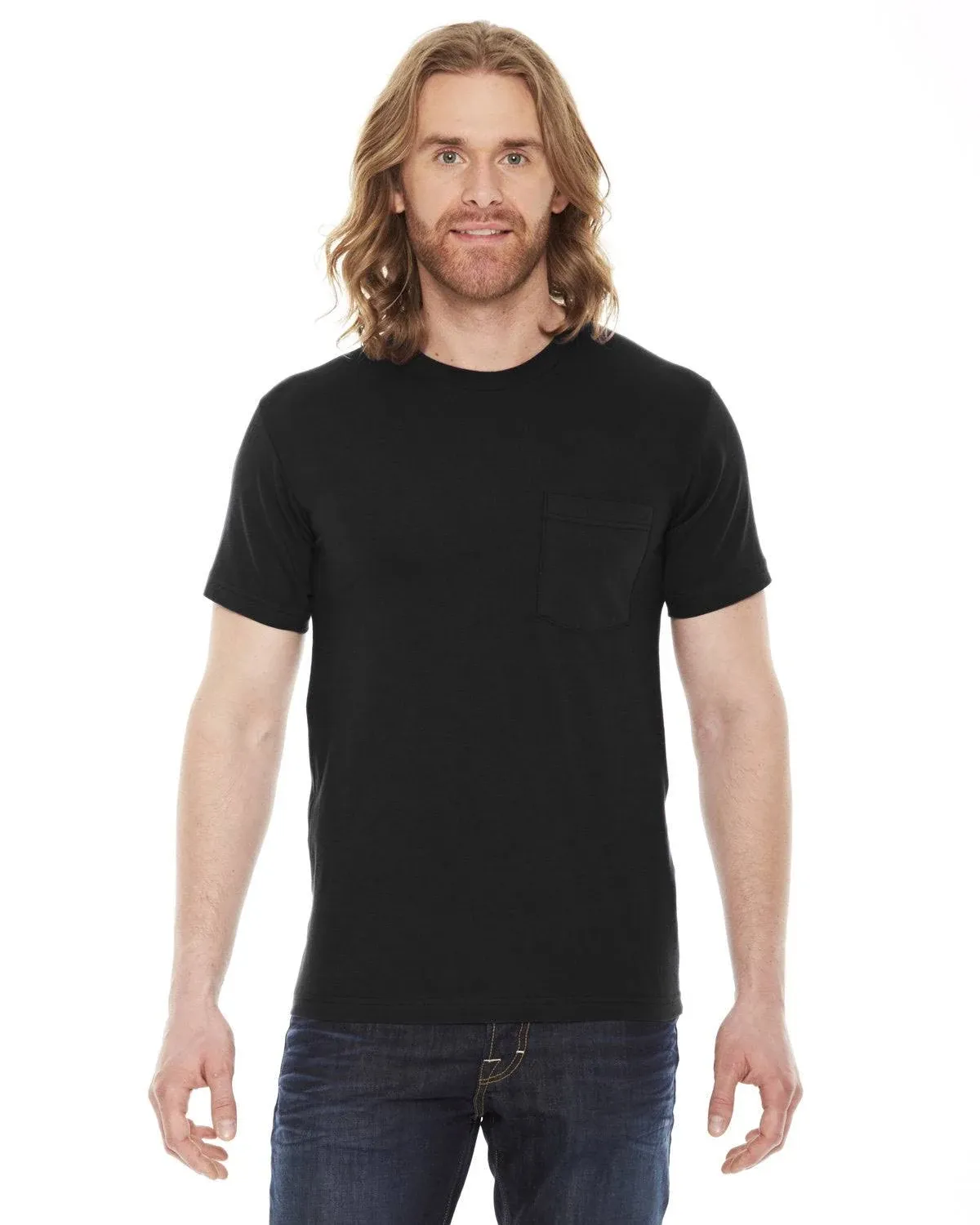 American Apparel Unisex Fine Jersey Pocket Short-Sleeve T-Shirt