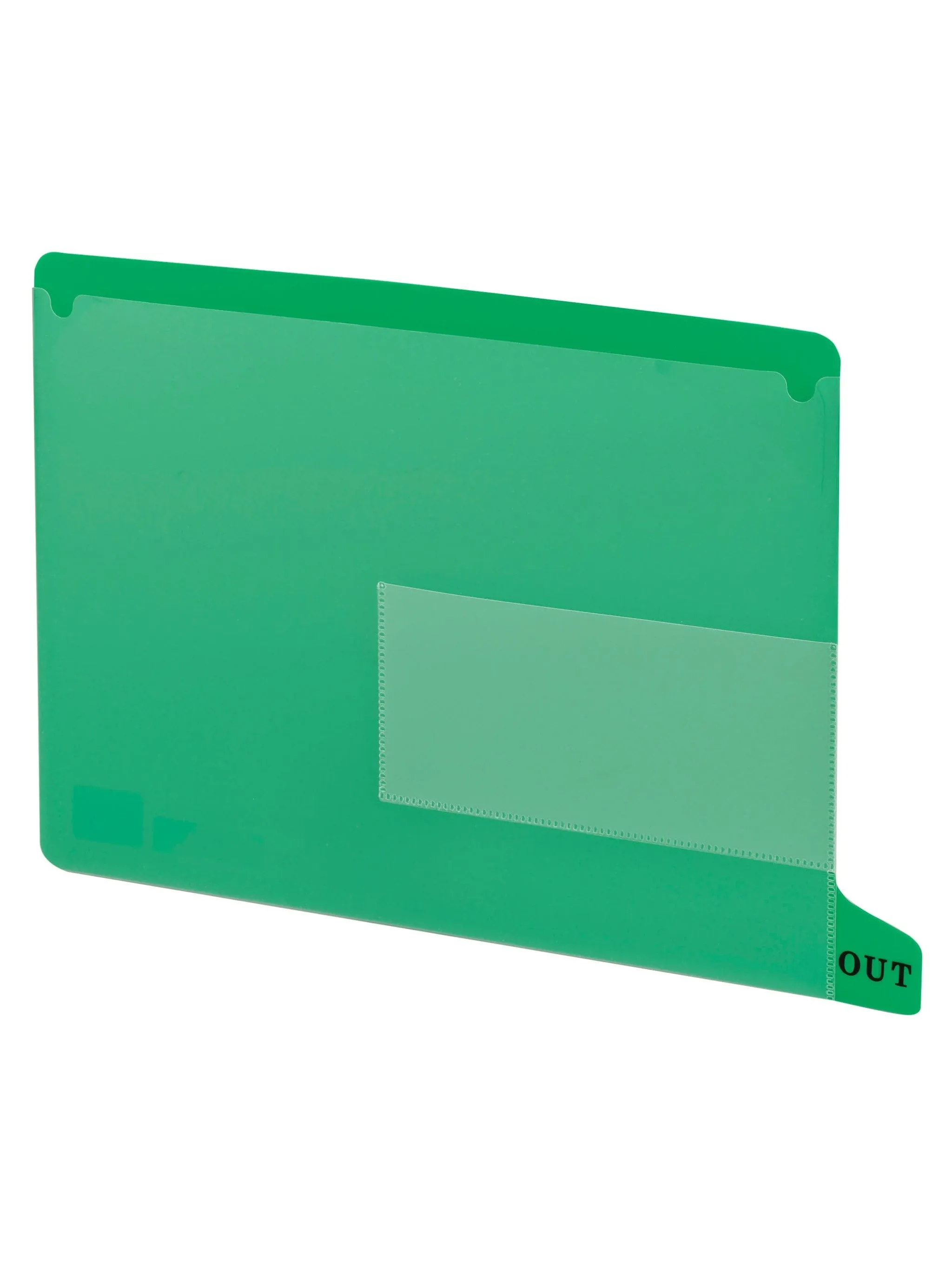 Smead™ Colored Poly Out Guides With Pockets, 1/3-Cut End Tab, Out, 8.5 X 11, Green, 25/Box