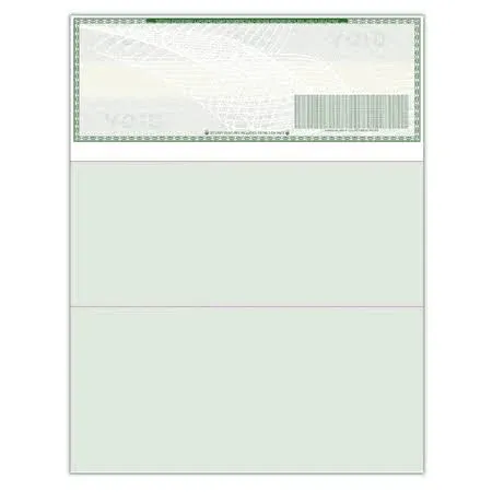 Compuchecks 100 Blank High Security Check Paper on Top - Weight #70 Green Art Deco