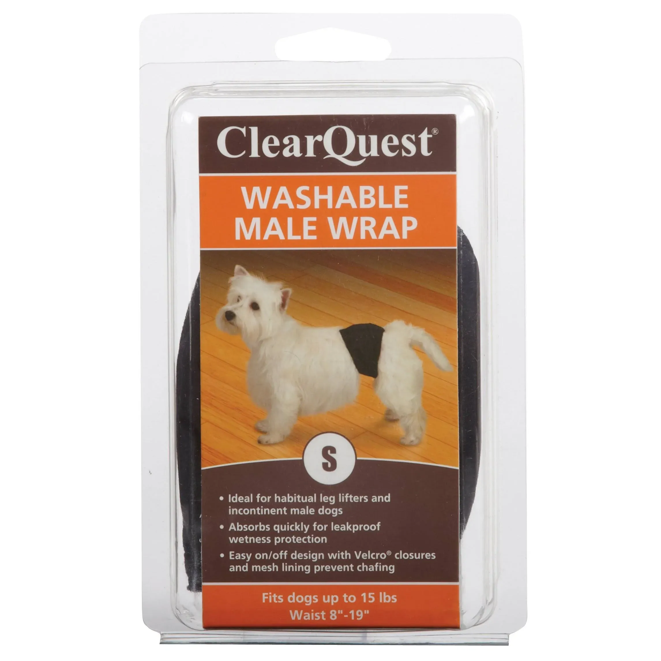 ClearQuest Washable Male Wrap for Dogs