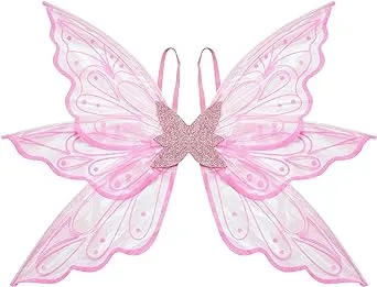 Lizxun Fairy Wing Halloween Dress Up Elegant Organza Butterfly Wing for Girls Women Role-Playing Performance