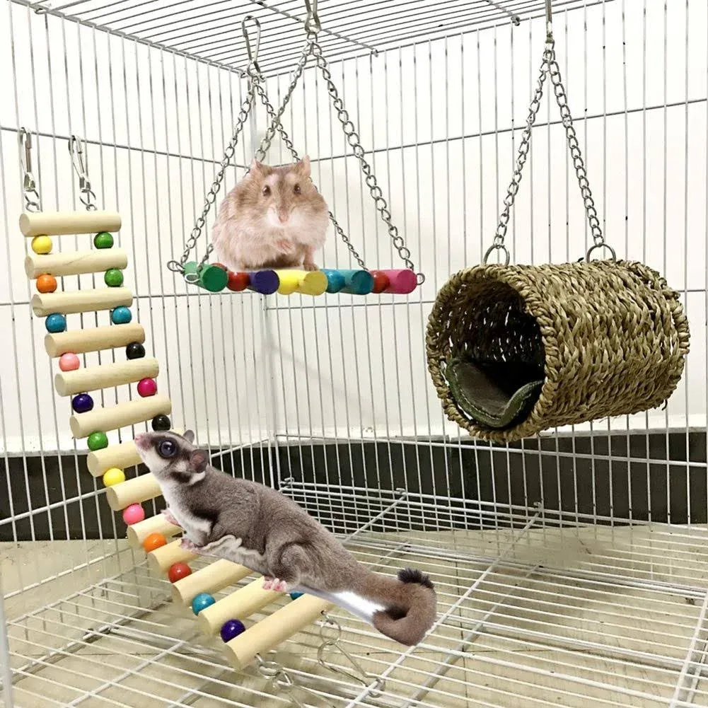 Leeko Pet Hammock Hamster Hanging Toy 3 Piece Set