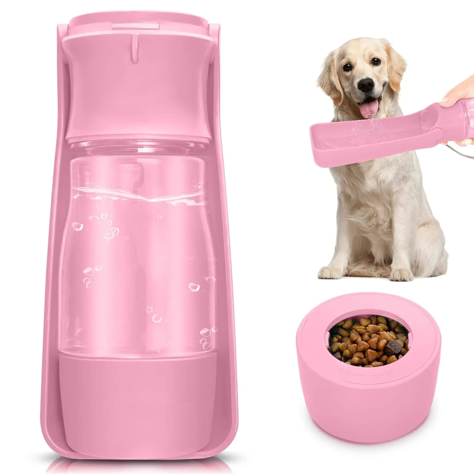 Dog Water Bottle for Walking - Leakproof Foldable Portable Dog Travel Water ...