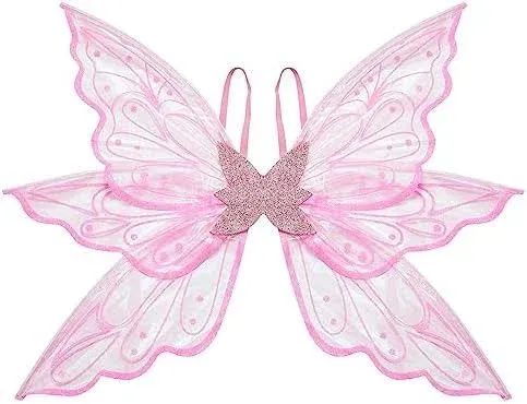 Lizxun Fairy Wing Halloween Dress Up Elegant Organza Butterfly Wing for Girls Women Role-Playing Performance