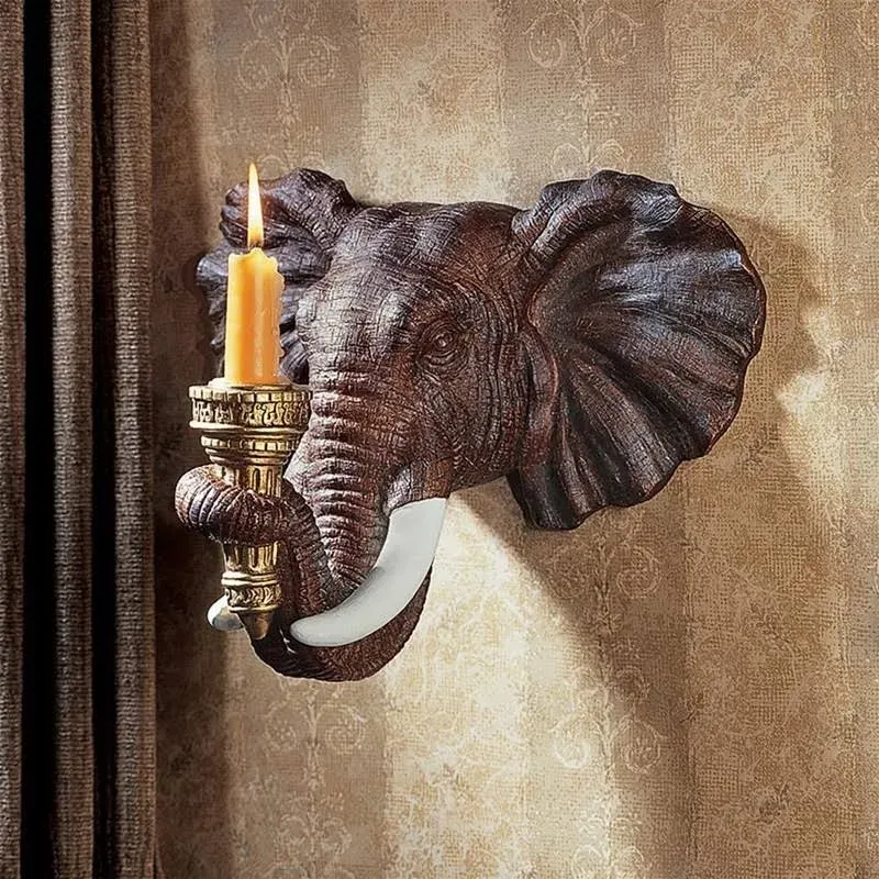 Design Toscano Elephant Sculptural Wall Sconce