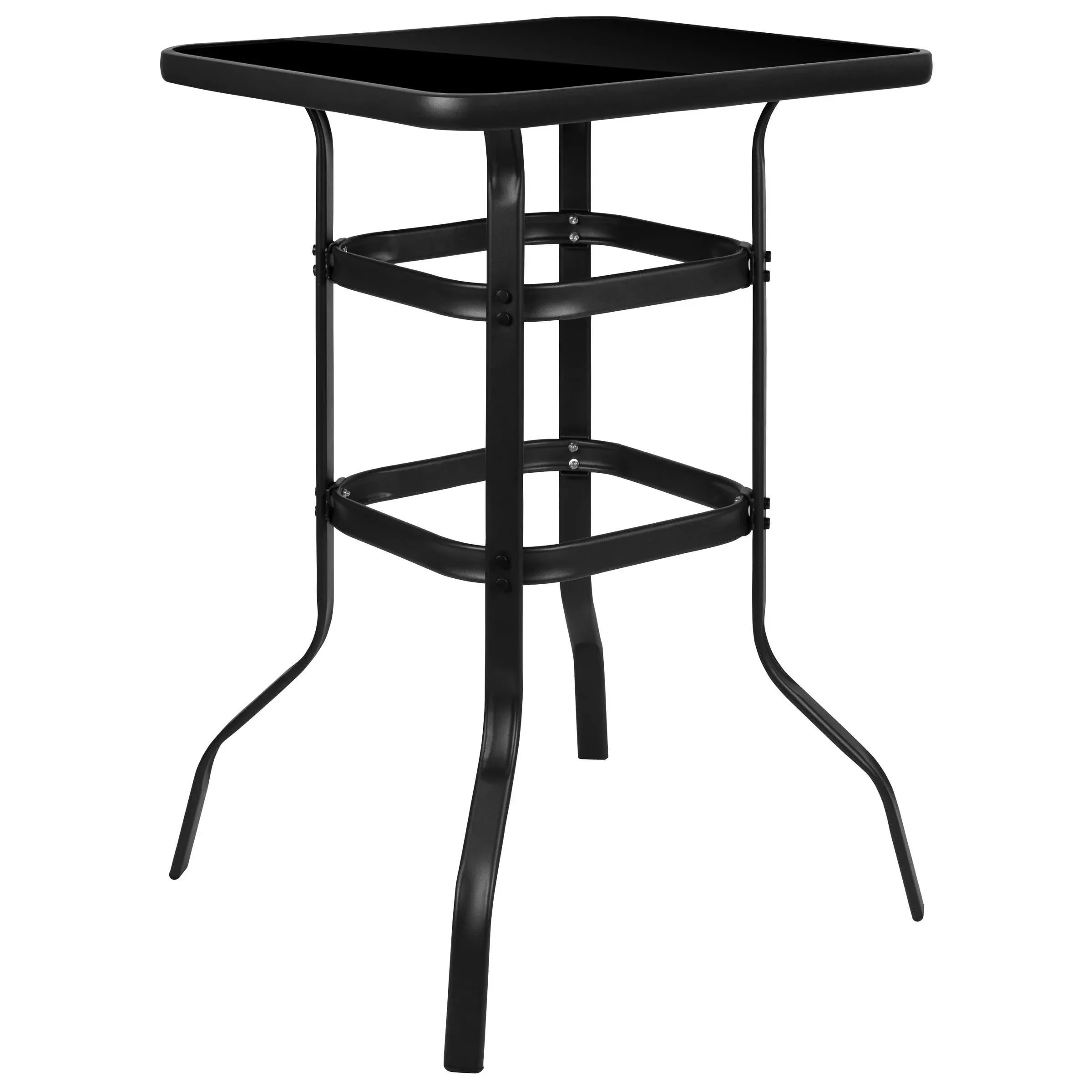 Flash Furniture TLH-073H-B-GG 27.5" W Black Square Patio Table