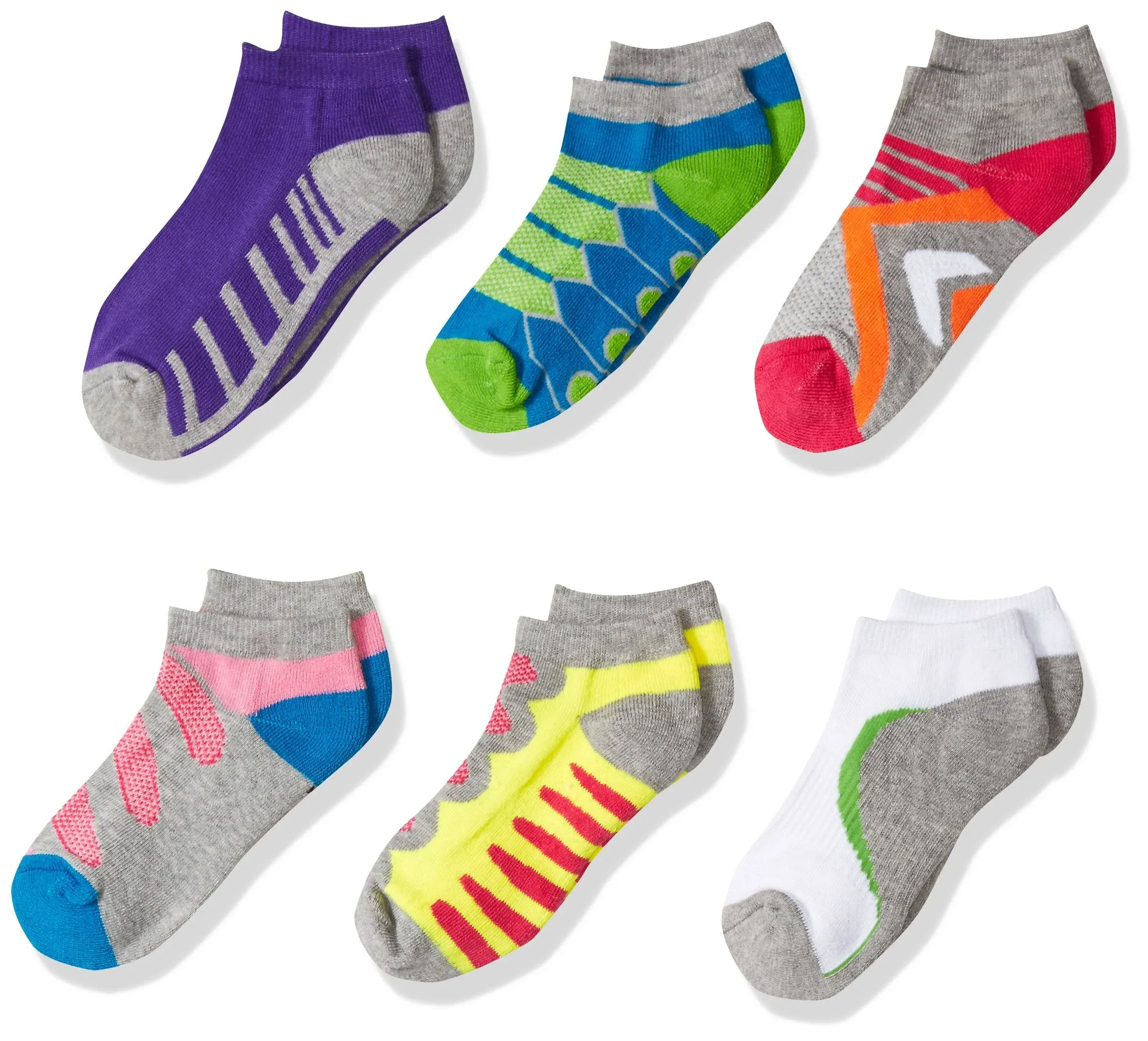 Jefferies Socks Tech Sport Low Cut 6-Pack (Toddler/Little Kid/Big Kid) Girls ...