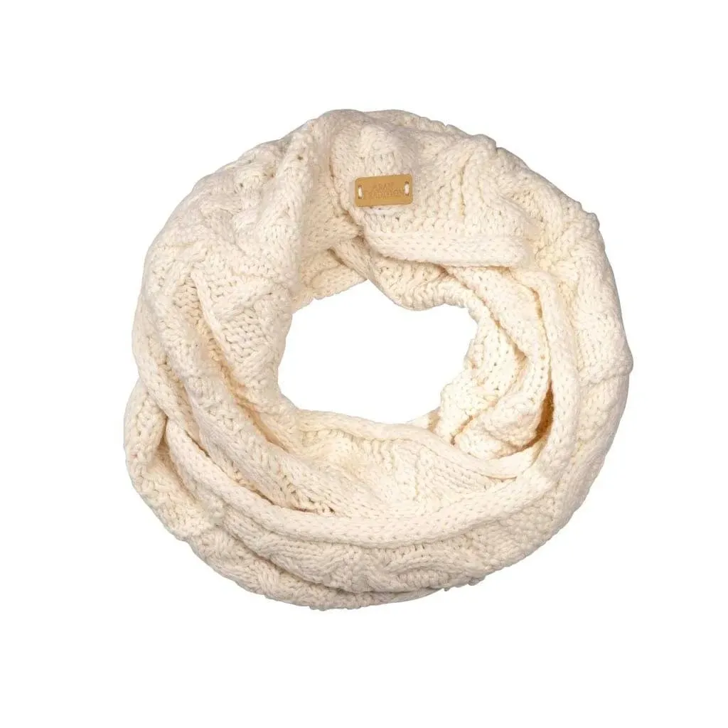 Aran Traditions Knitted Style Cable Design Snood Cream Colour