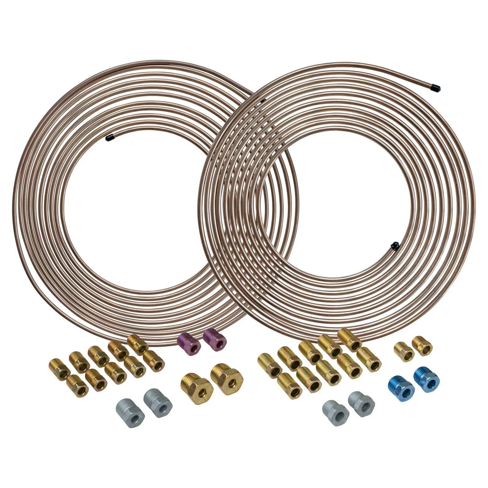 4lifetimelines Copper-Nickel Brake Line Tubing Coil and Fitting Kits, 3/16 & 1/4 ...