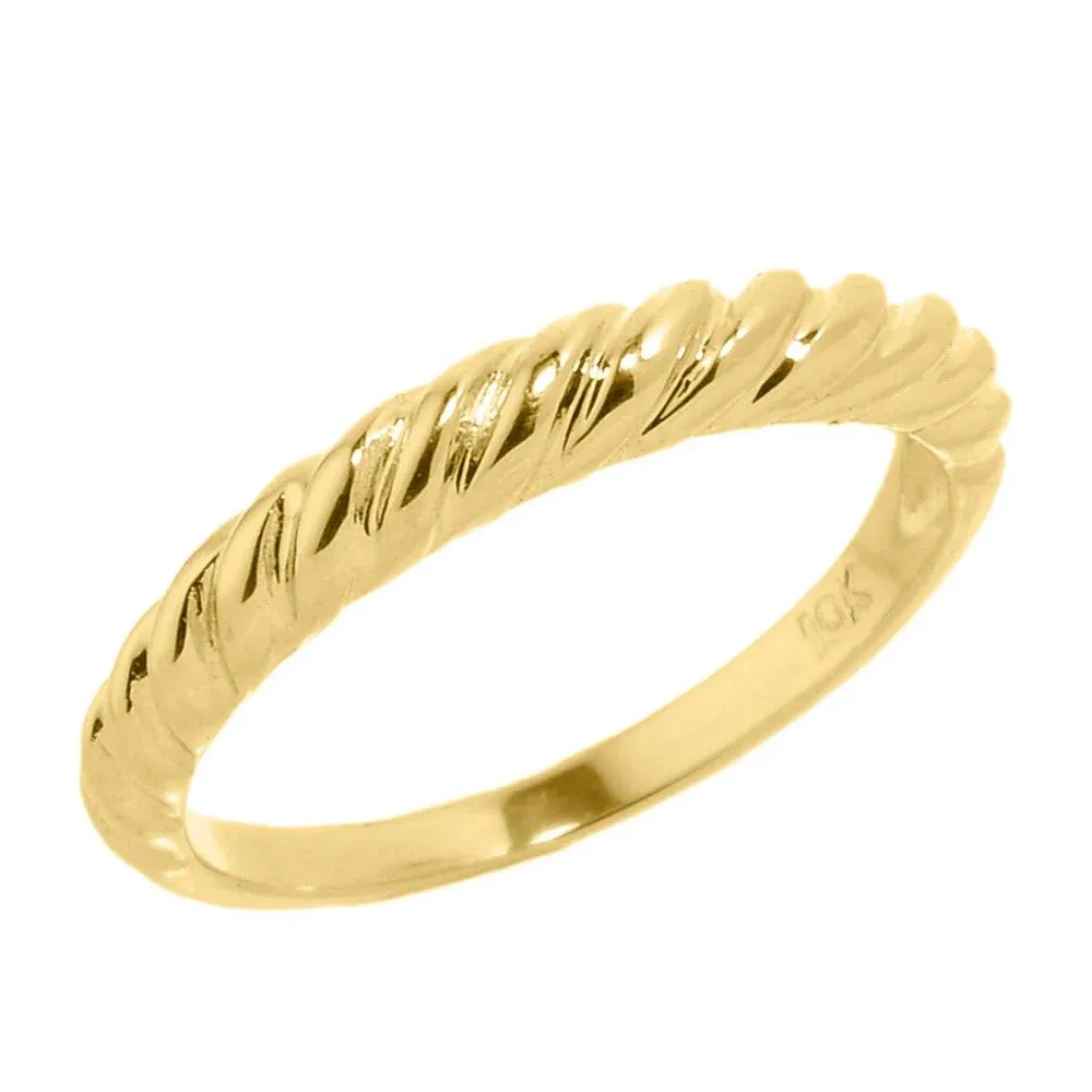 Stackable Stackable Twisted Rope Twisted Rope Contemporary Ring in 10K Gold