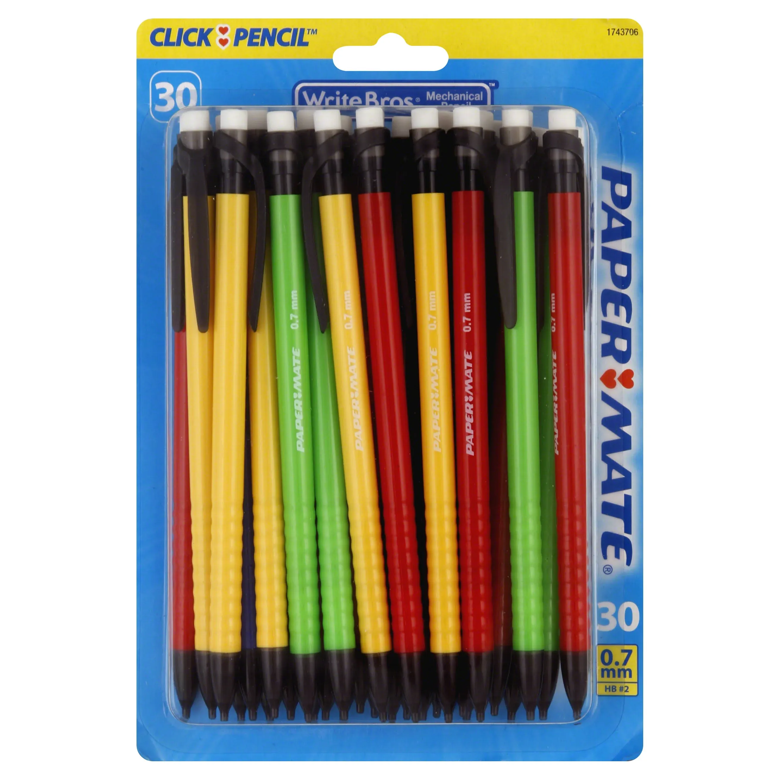 Paper-Mate Click-Pencil Mechanical Pencils, 0.7 mm, HB No. 2 - 30 pencils