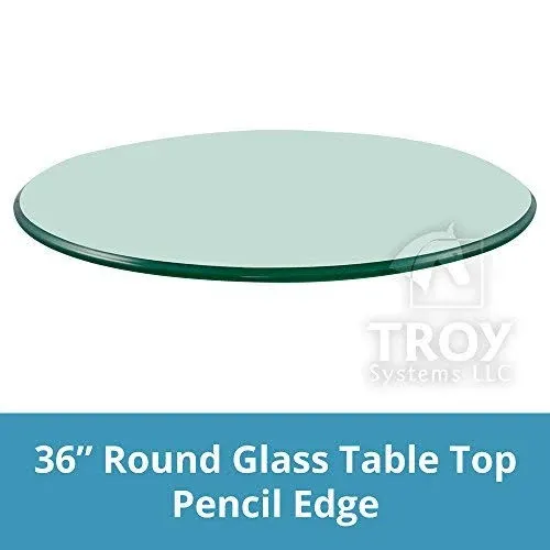 Glass Table Top: 36" Round, 3/8" Thick, Pencil Edge, Tempered Glass