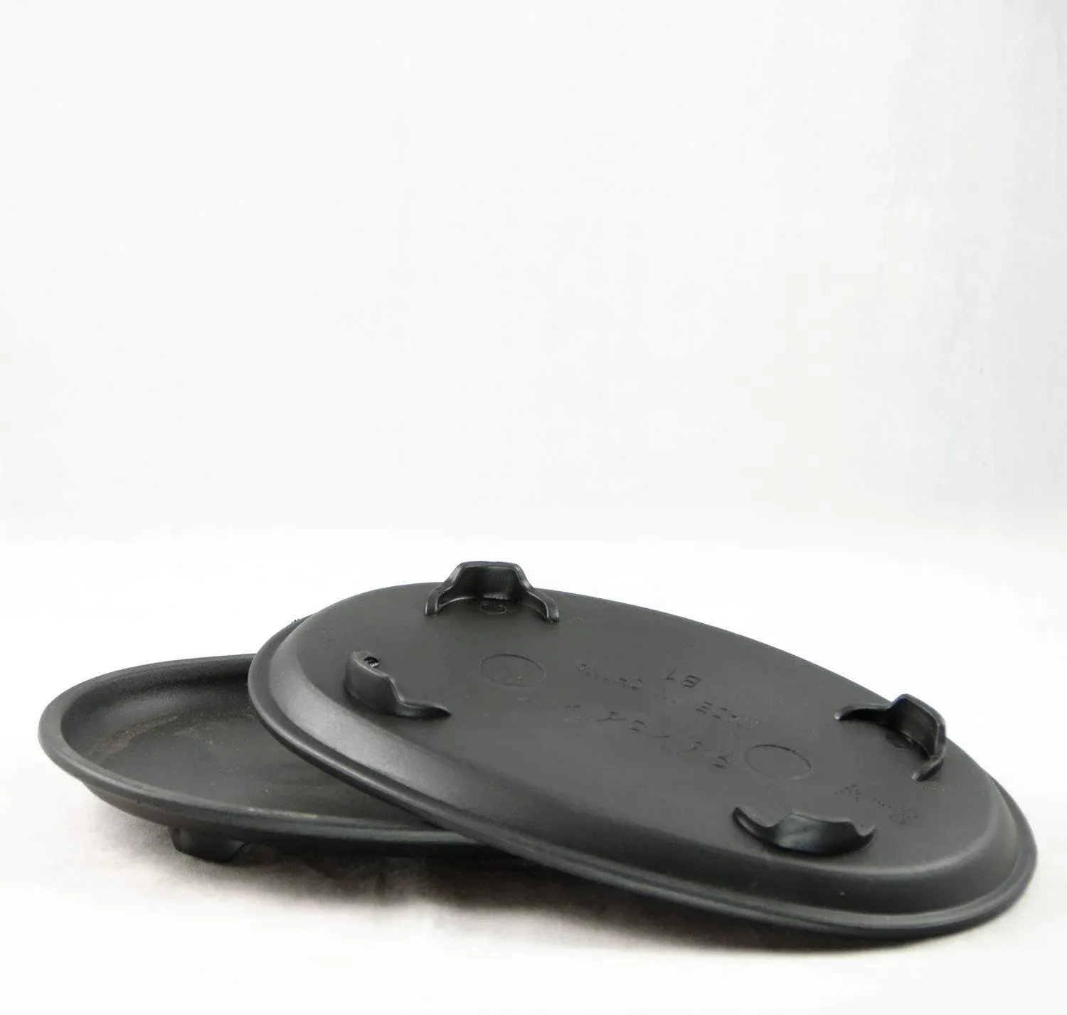 2 Oval Plastic Humidity/Drip Tray for Bonsai Tree and House Indoor Plants 9.5"x 6.5"x 1" - Black (2xB-1)