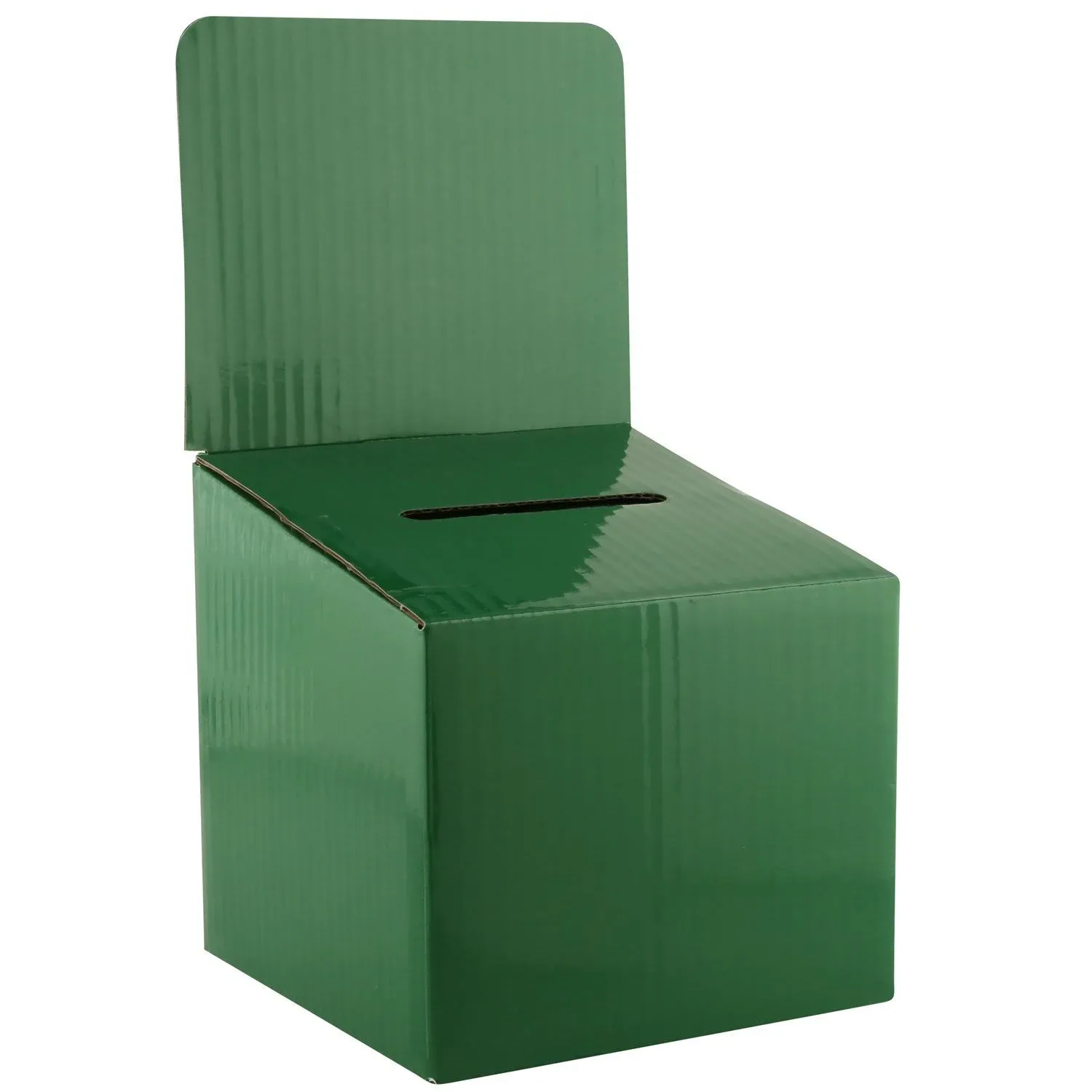 Raffle Ticket Box Donation Collection Ballot Box Reusable Sturdy Thick Cardboard Box with Slot Comment Suggestion Box with Removable Header 6H x 6W