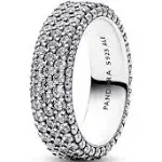 Pandora Cubic Zirconia Timeless Pave Triple-Row Ring - Silver