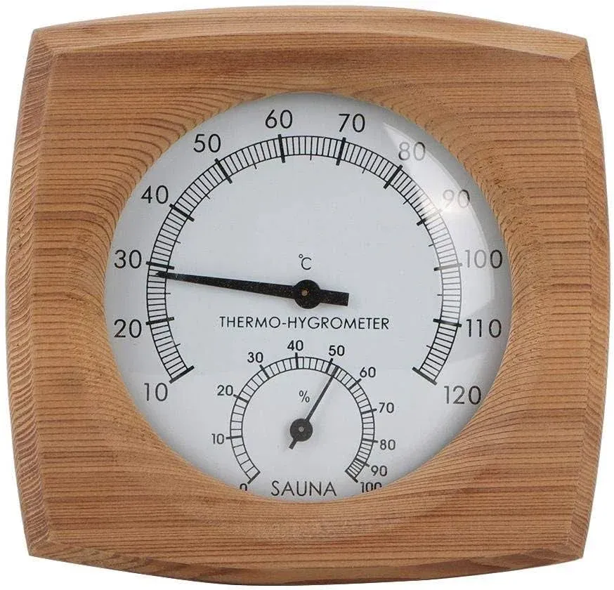 Topincn 2-in-1 Wood Thermo-Hygrometer Thermometer Hygrometer Steam Room Sauna ...