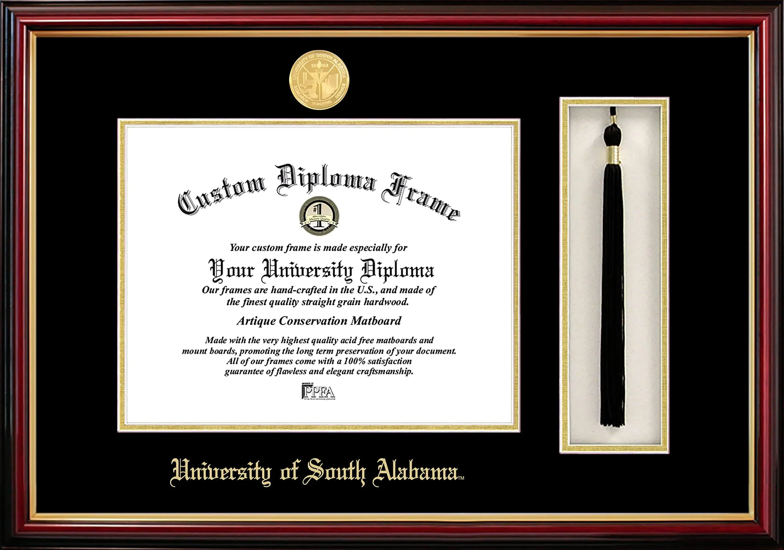 South Alabama Jaguars Diploma Frame & Tassel Box