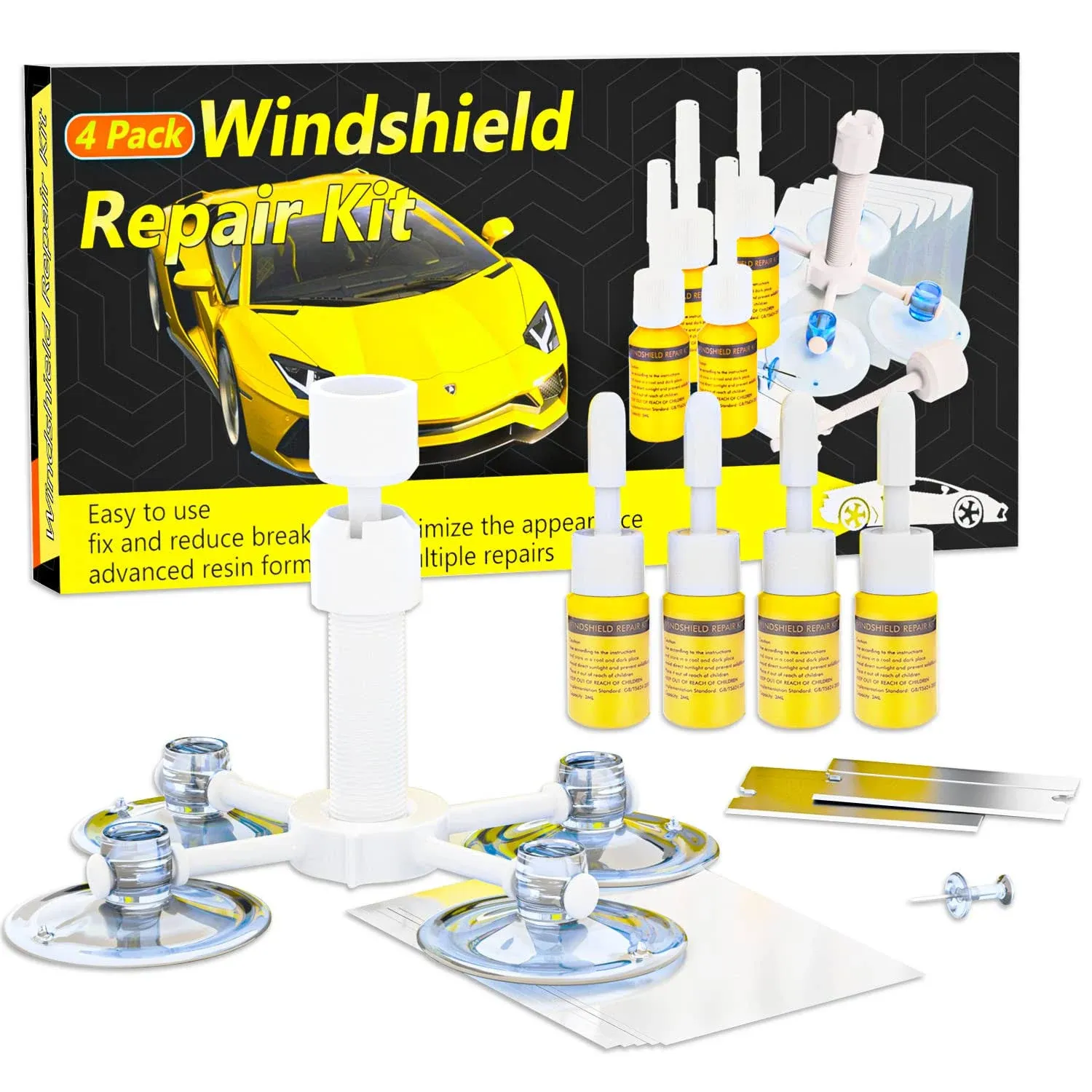 Holts Windshield Crack Repair Kit, Automotive Windshield Repair Kit for Chips and ...