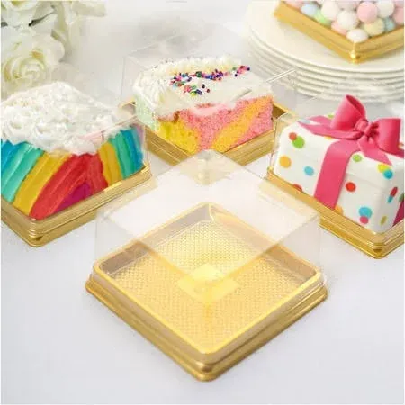 Balsacircle 50 Gold 3 inch Round Mini Cupcake Boxes