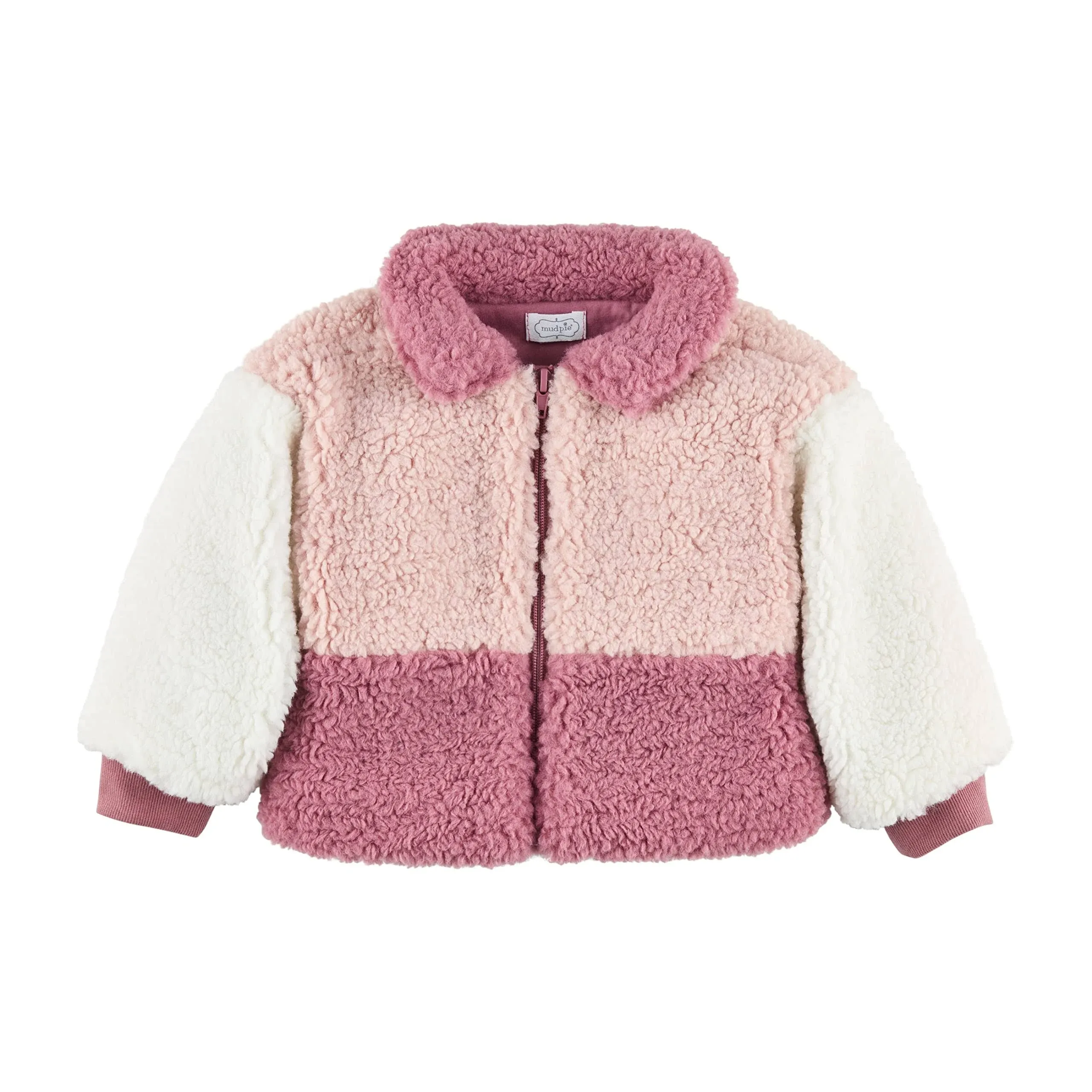 Mud Pie Girl's Color Block Sherpa Jacket Large