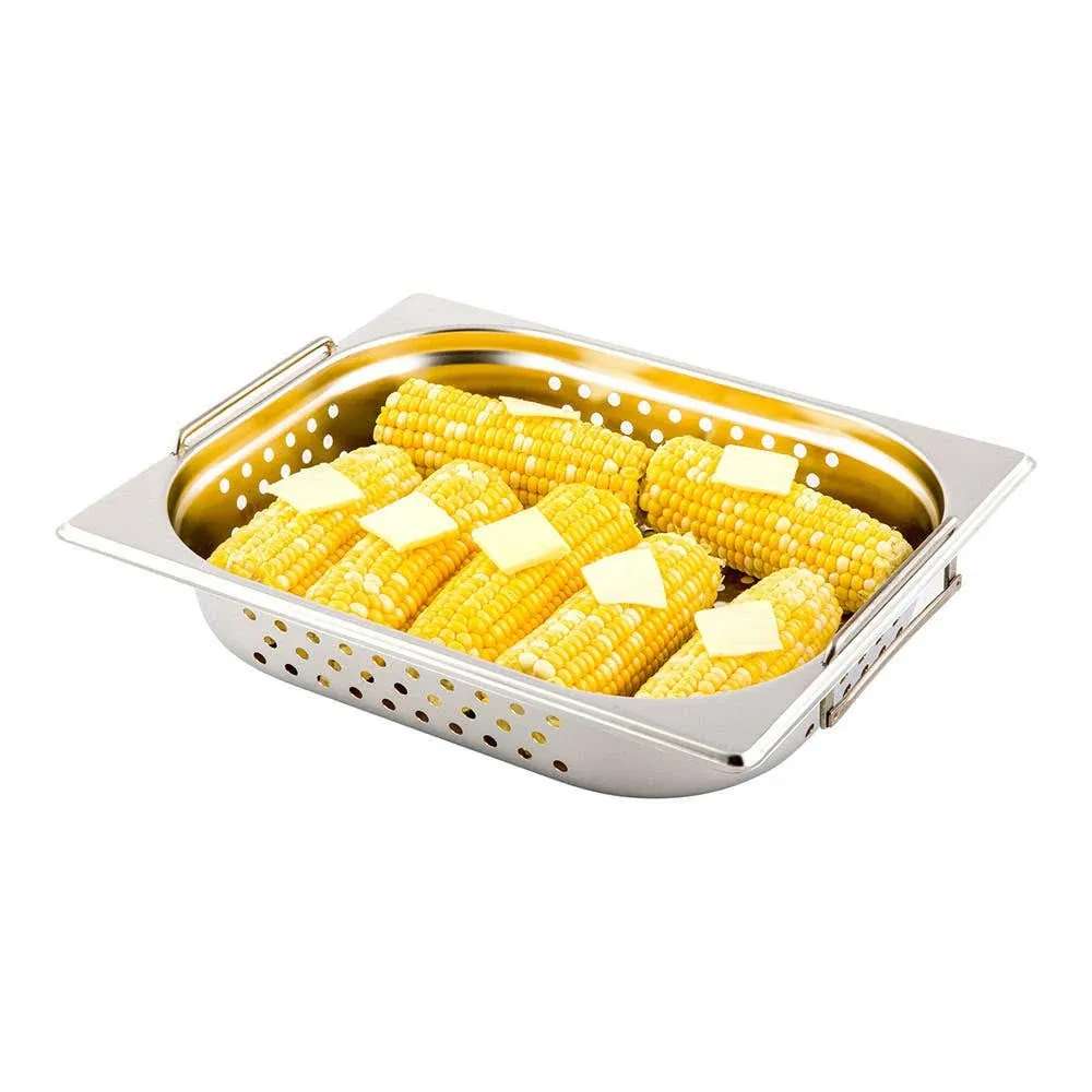 Restaurantware Half Size Perforated Steam Table Pan - 2.5" Deep - Collapsible ...