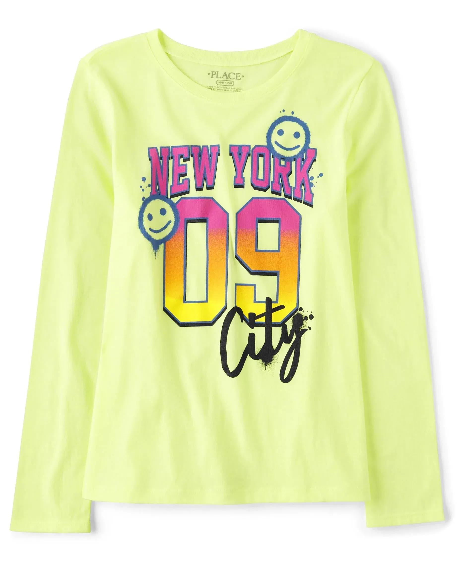 TCP Girls Neon New York Cotton Blend Thin Long Sleeve Shirt Girl&#039;s Size 5-6 NWT