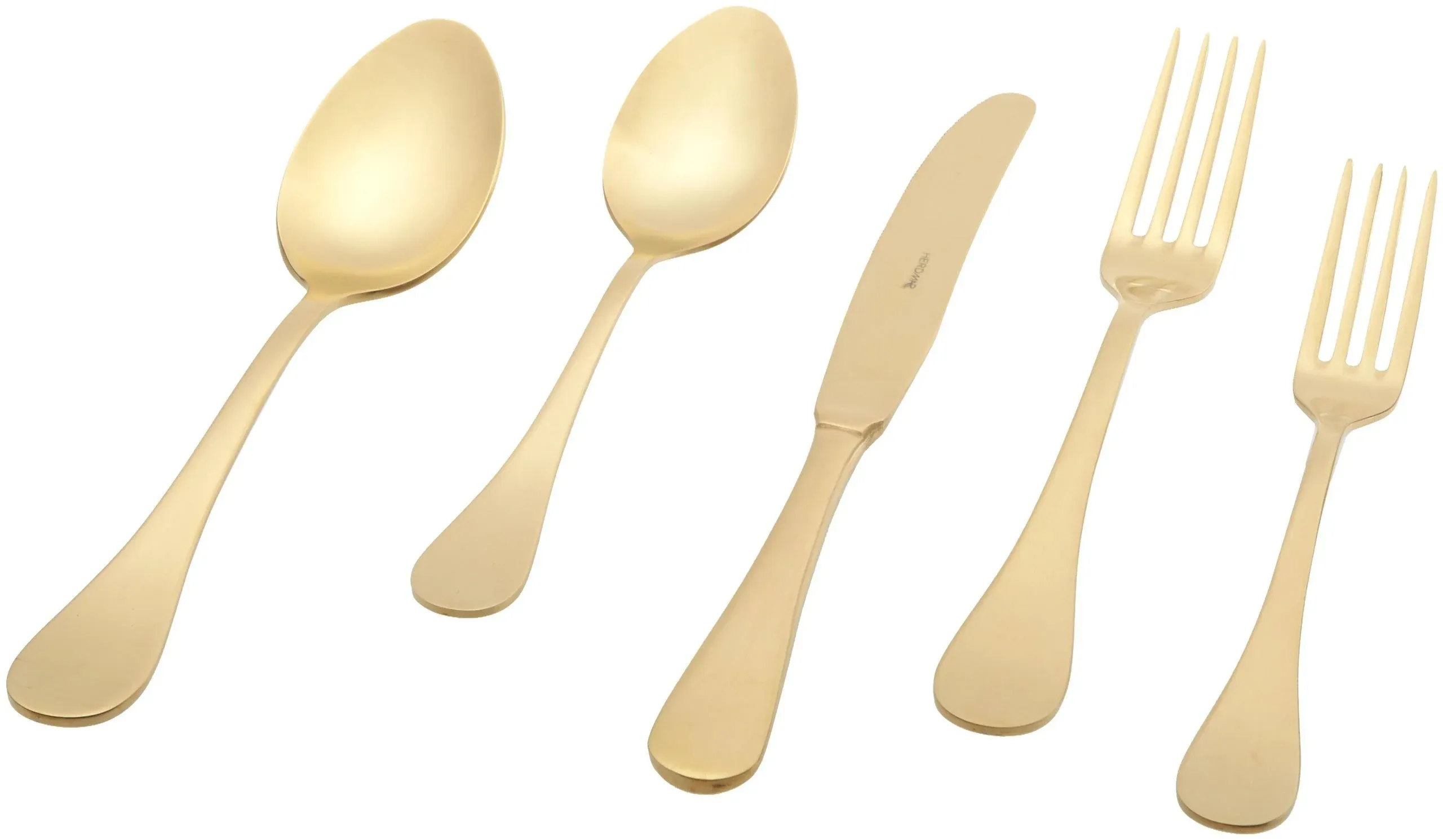 Herdmar&#034;Rocco&#034; 18/10 Stainless Steel Gold Matte 5 Piece Placesetting Cutlery Set