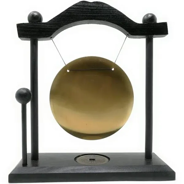 THY COLLECTIBLES Zen Art Brass Feng Shui Desktop Gong with Rammer