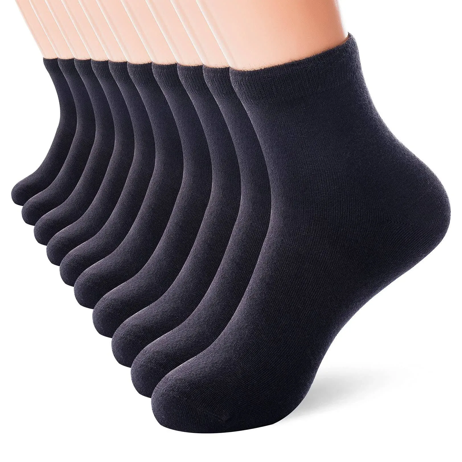 JEEDMNO Women Thin Cotton Socks Warm Soft Cotton Socks Women Ankle Quarter Cut Socks 5/10/25 Pairs