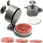 Shop Square Hamburger Press Patty Maker - Adjustable 1/4lb to 3/4lb Burger Press Maker with Ejector - Adjustable Thickness for Burgers, Crab Cakes, and Sausage - Patty Paper Included