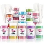 Floss Sugar and Cones Variety Pack with 10 - 11oz Plastic Jars of Assorted Fl...