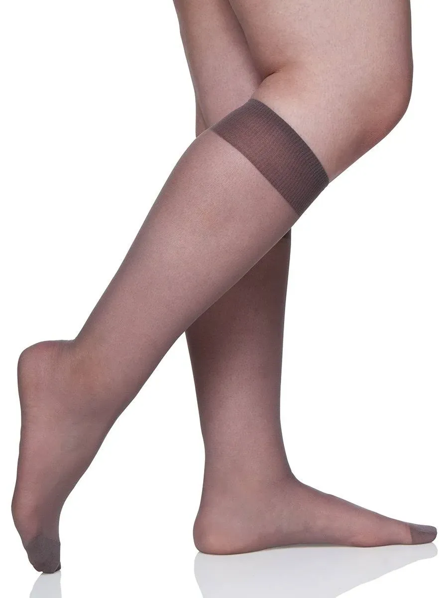 Berkshire Womens 3-pack Queen Size All Day Sheer Knee High With Reinforced Toe