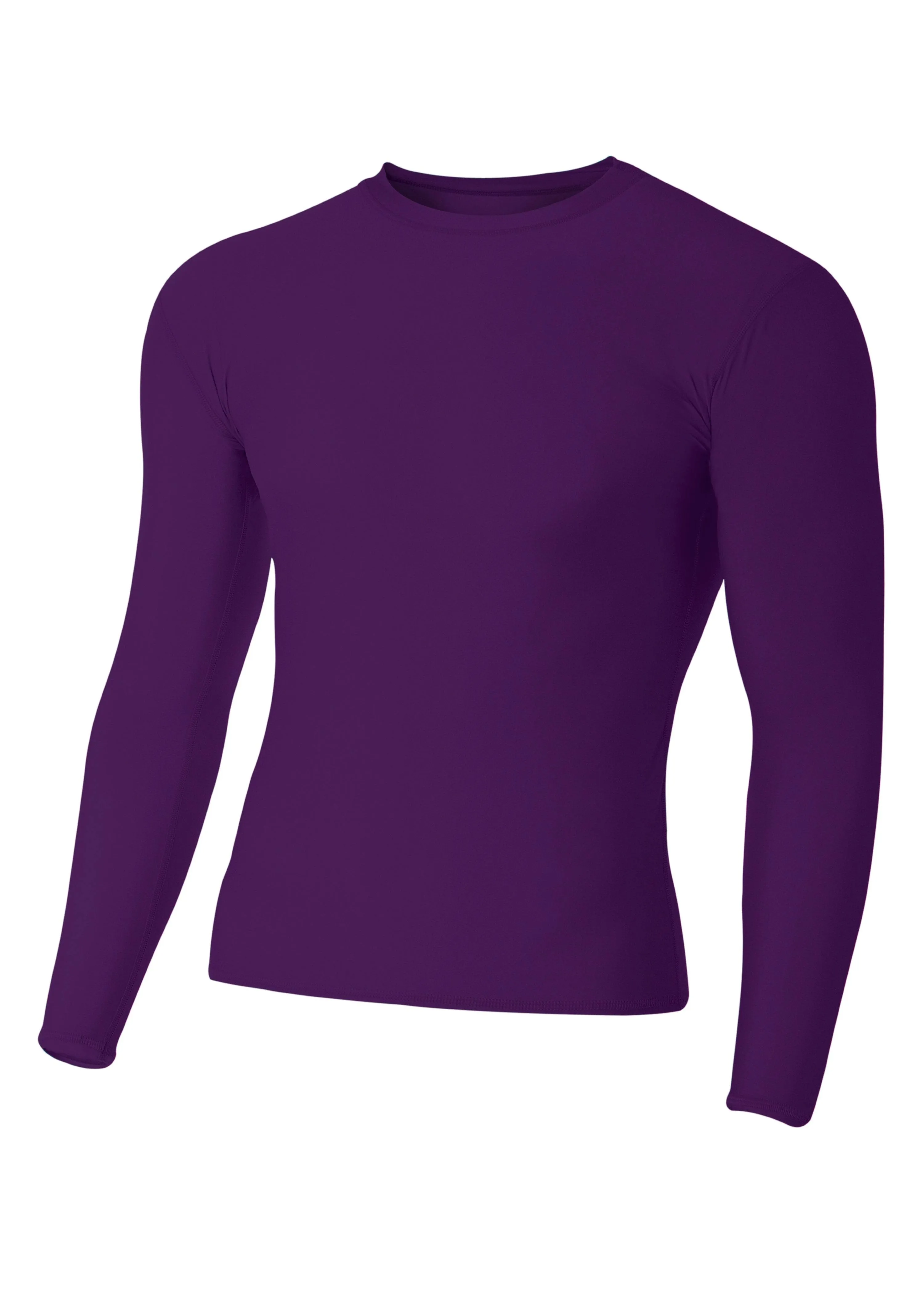 A4 NB3133 Youth Long Sleeve Compression Crew - Purple - M