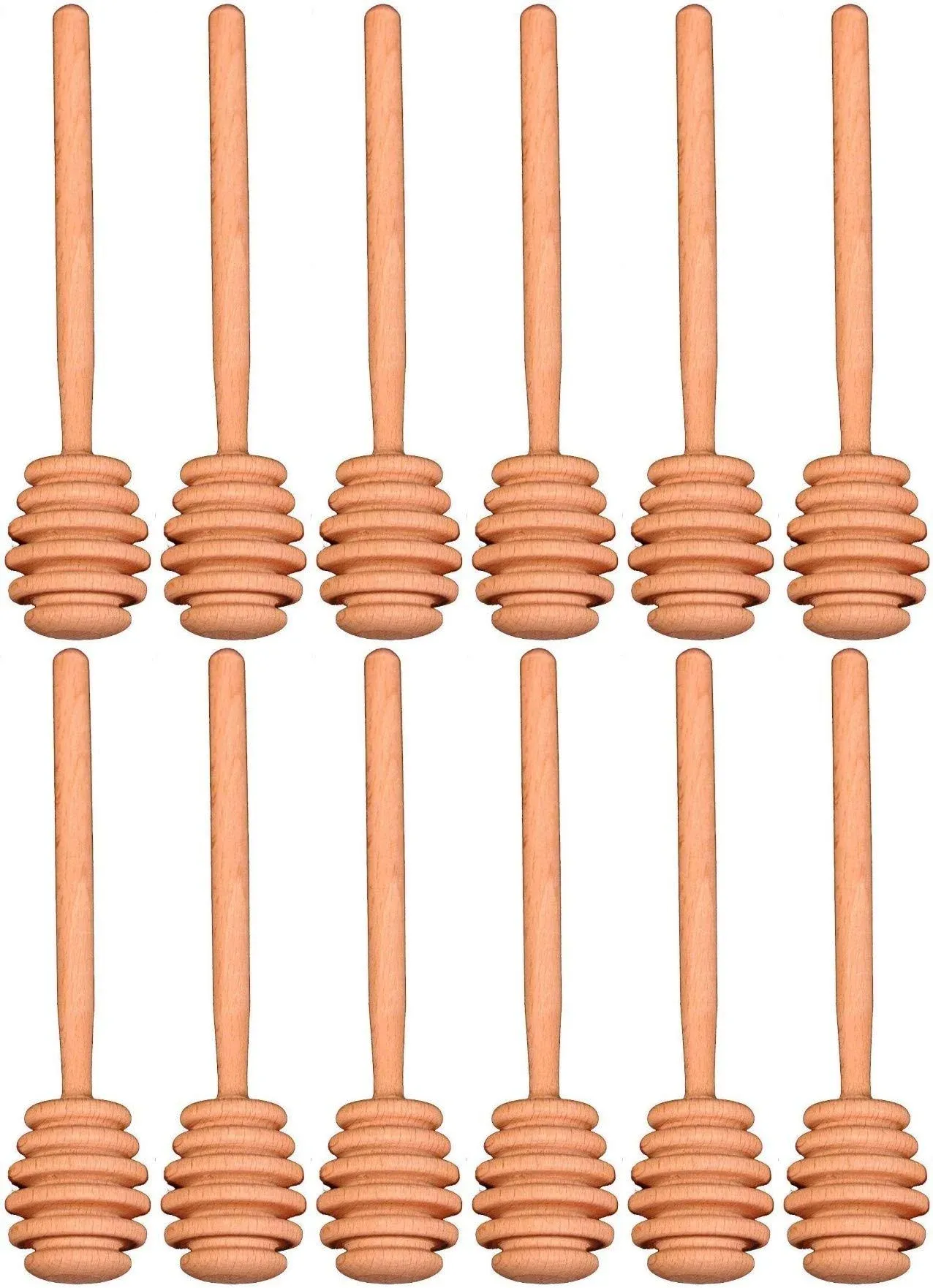 Creative Hobbies® 6 Inch Wood Honey Dipper Stick Server for Honey Jar Dispense Drizzle Honey New | Pack of 12