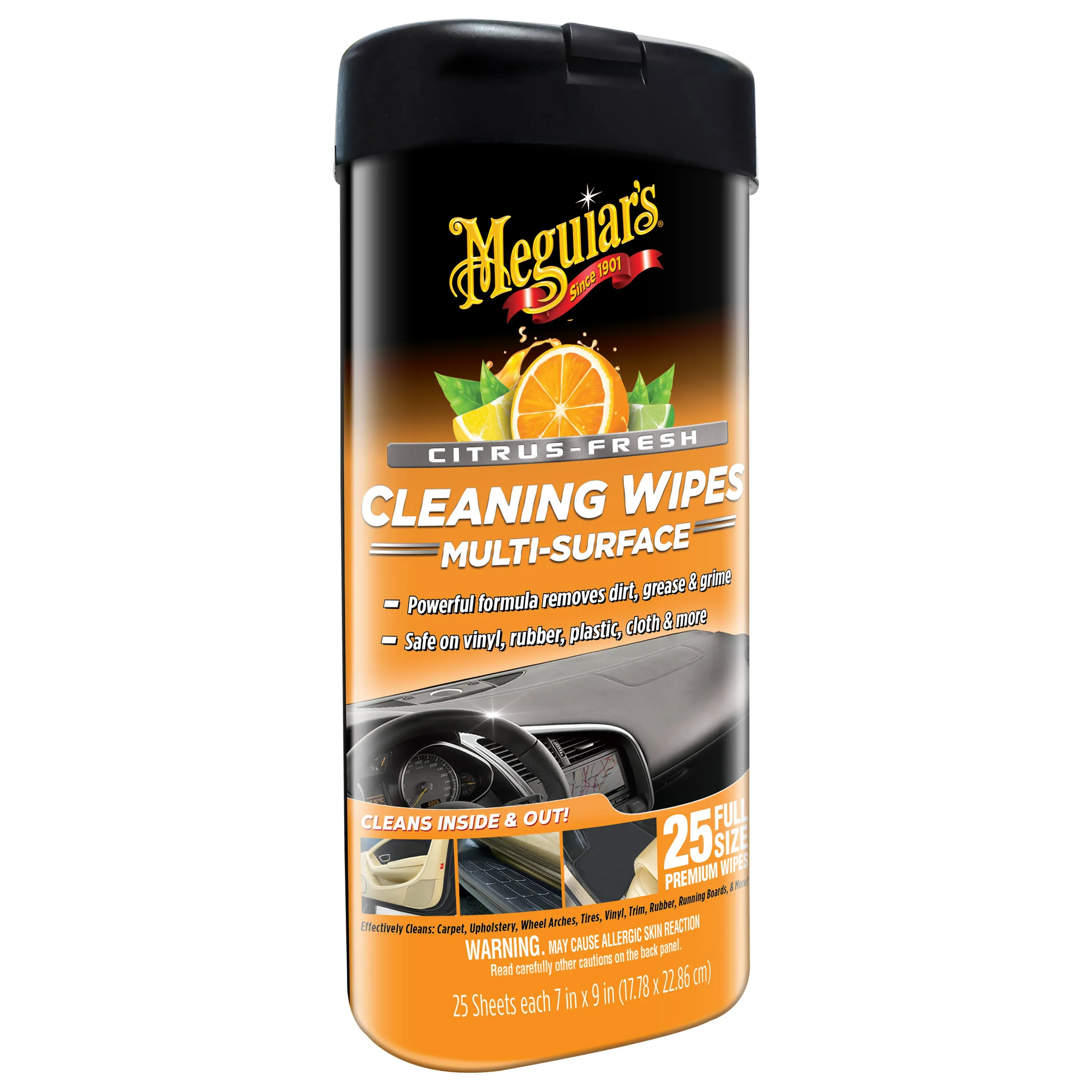 Meguiar's Citrus Fresh Cleaning Wipes (G190600)