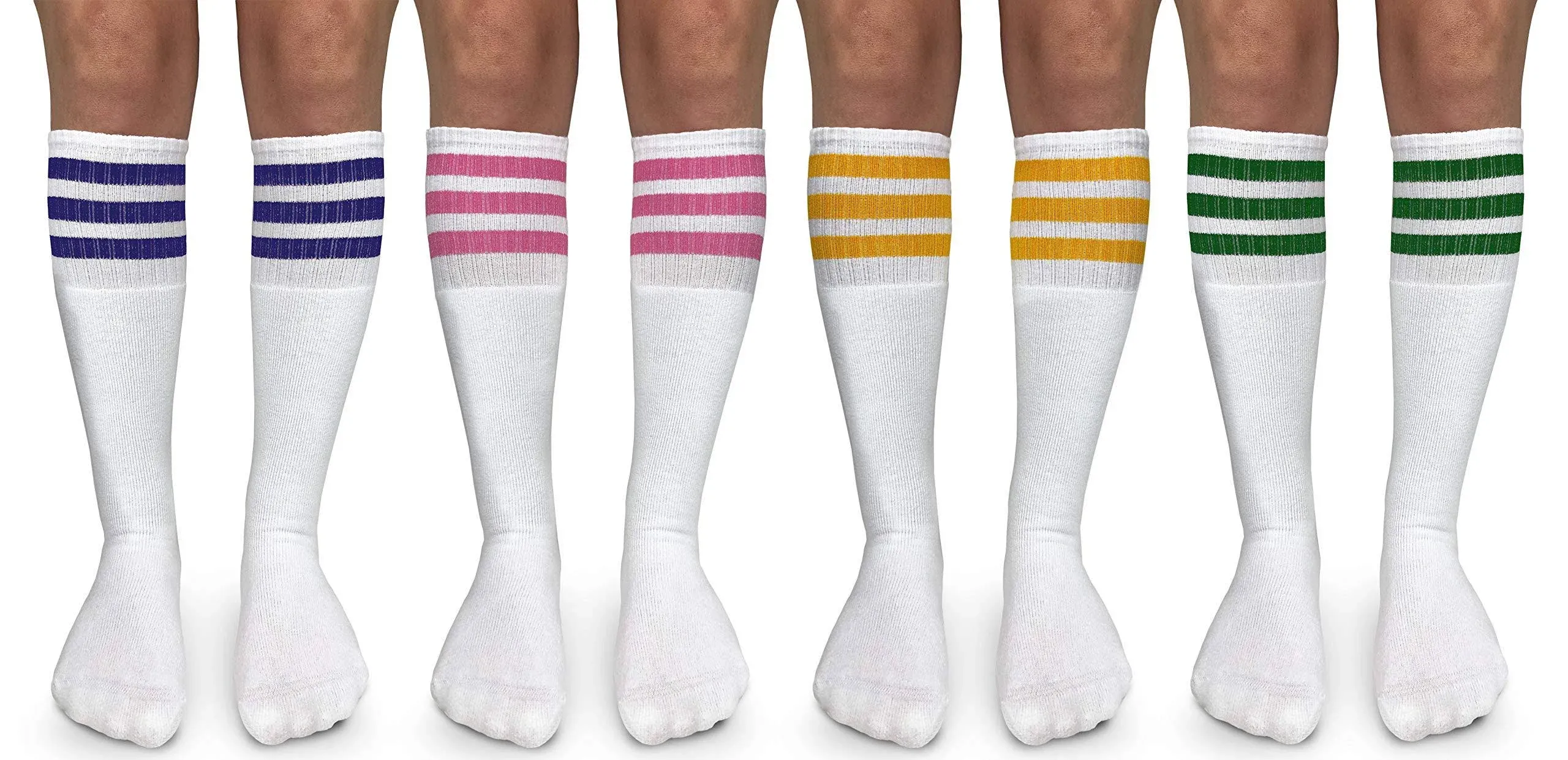 Jefferies Socks Kids' Boys Girls unisex Stripe Assorted Knee High Tube Socks 4 Pack