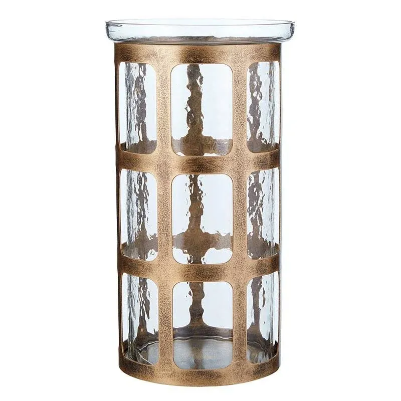 Gold Finish Hurricane Candle Jar